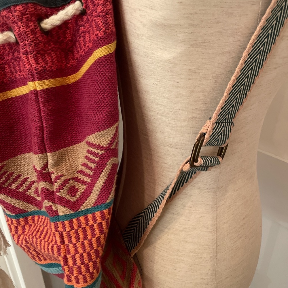 American Eagle Boho Woven Backpack - image 4